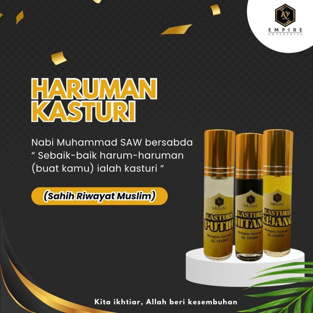 [BIDARA AL-HABIB] Minyak Wangi Kasturi Kijang Hitam Putih Wangian Perfume Halal Sah Solat Alhabib