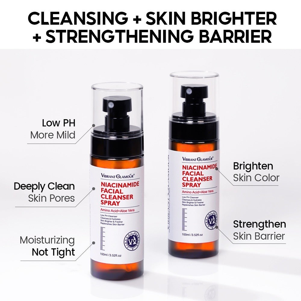 [VIBRANT GLAMOUR] NIACINAMIDE FACIAL CLEANSER SPRAY 4X Amino Acid Moisturize Oil Ctrl