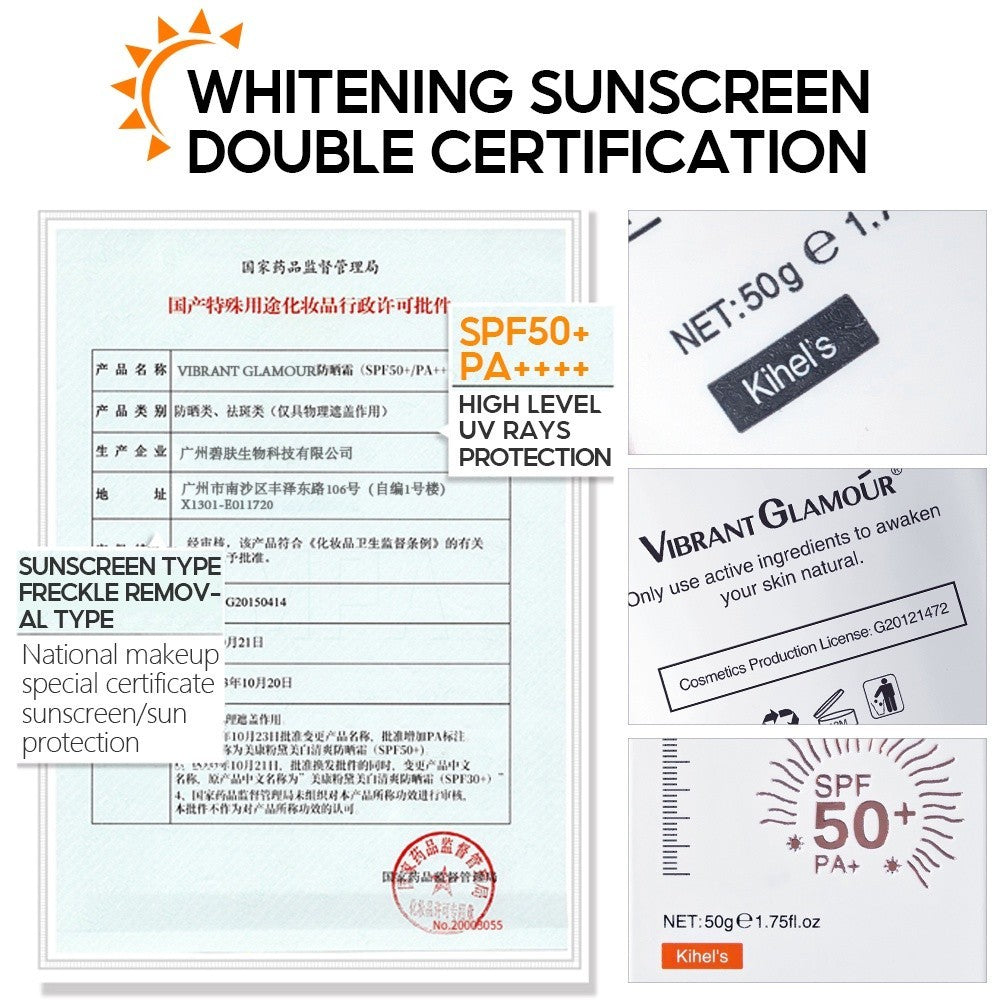 [VIBRANT GLAMOUR] SUNSCREEN CREAM Whitening Sunblock for Face and Body SPF50+ UVA/UVB