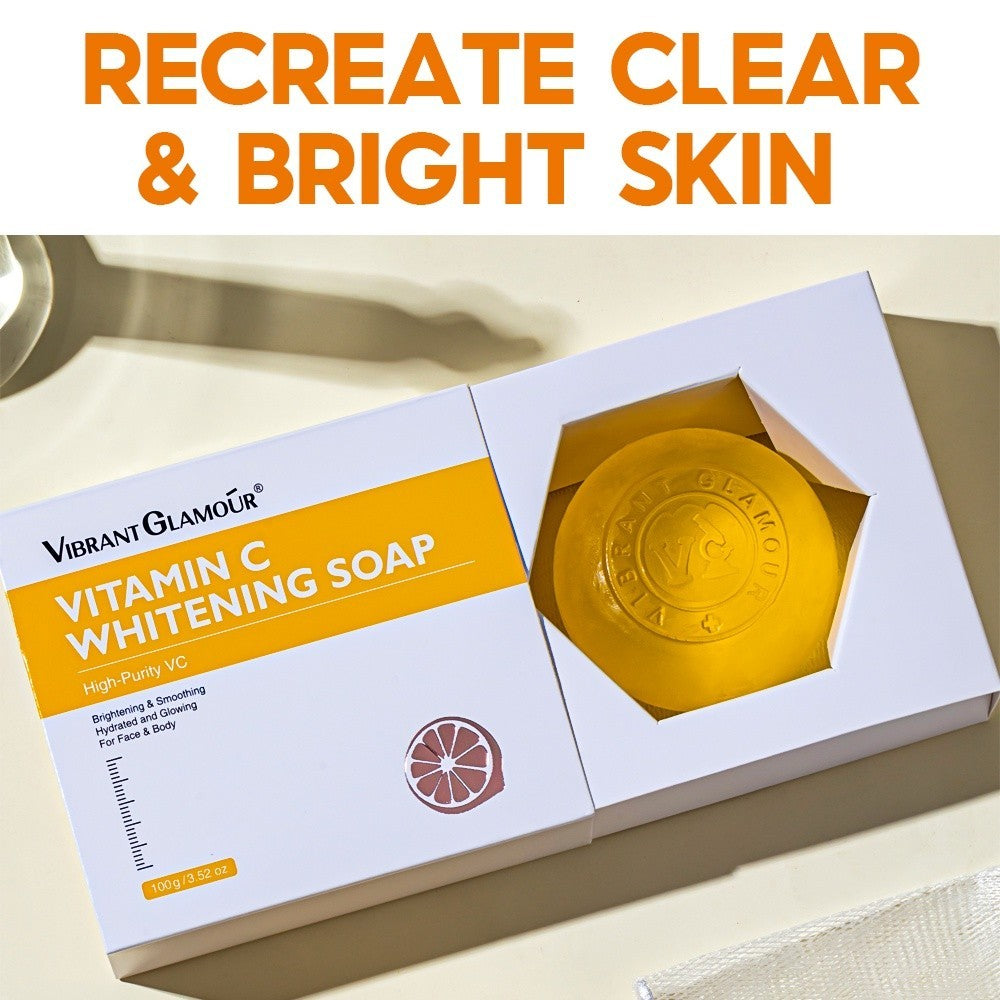 [VIBRANT GLAMOUR] Vitamin C Whitening Soap Face Cleanser Deep Cleaning Facial Wash
