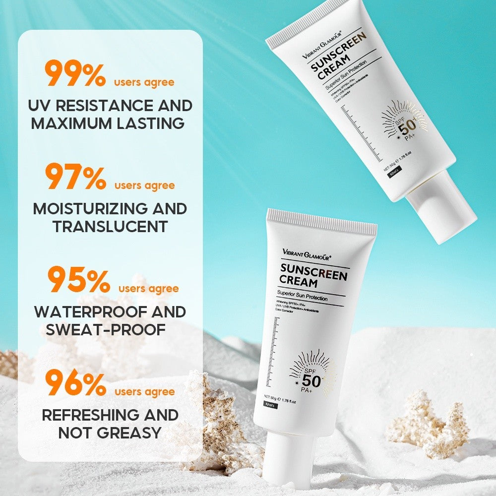 [VIBRANT GLAMOUR] SUNSCREEN CREAM Whitening Sunblock for Face and Body SPF50+ UVA/UVB