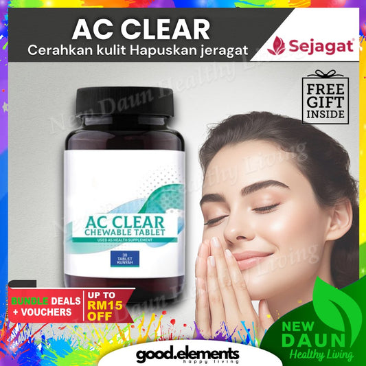 [SEJAGAT GLOBAL]  AC Clear - 30 TABLET KUNYAH Kulit Cerah Hapus Jeragat