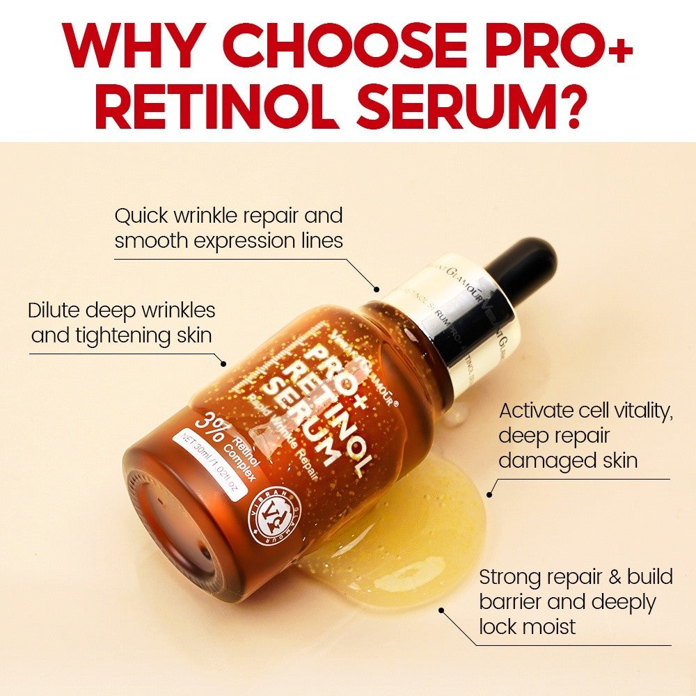 [VIBRANT GLAMOUR] PRO+ RETINOL SERUM Upgrade 3% Retinol+3X Peptide+5X Ceramide