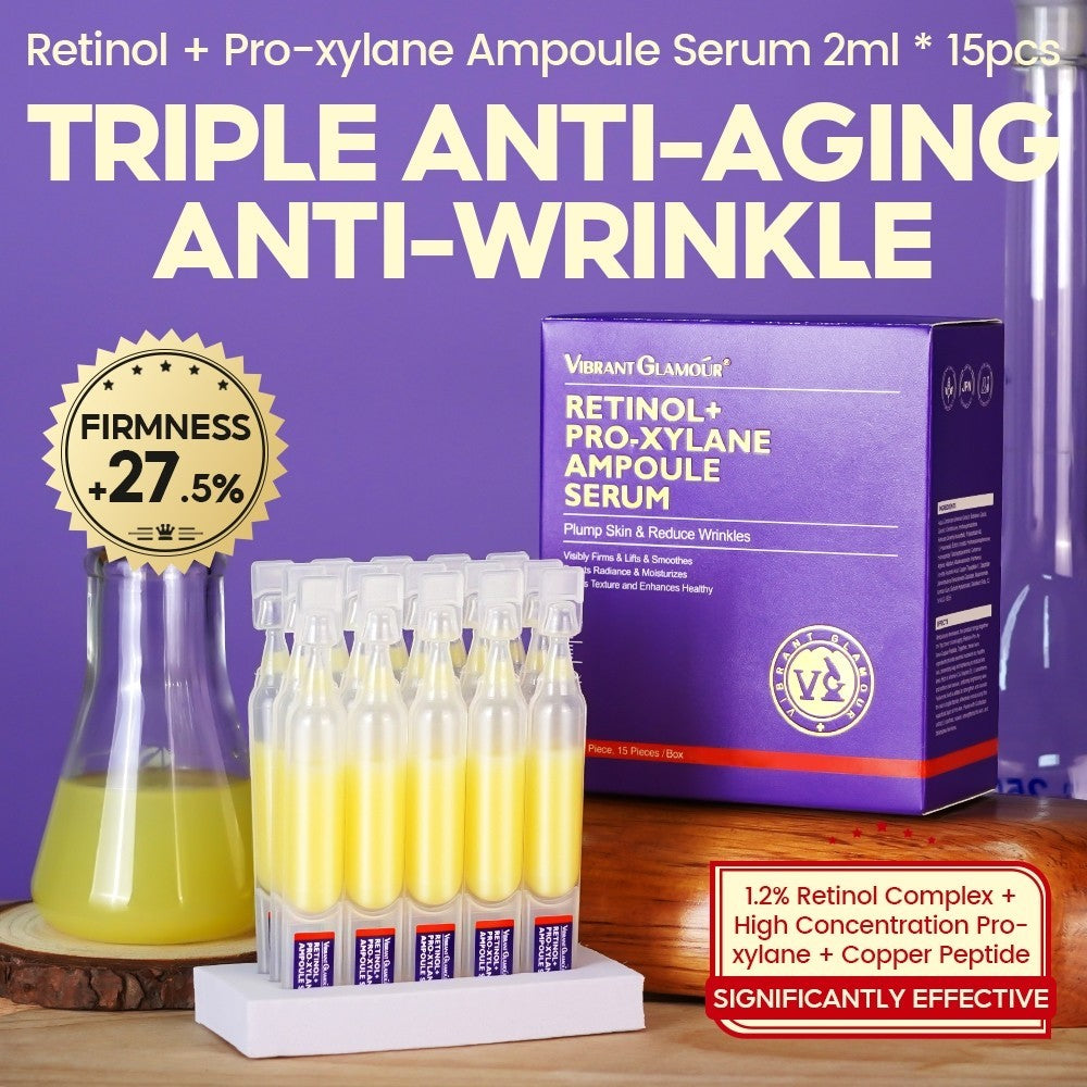 [VIBRANT GLAMOUR] Retinol+ Pro-xylane Ampoule Serum 2ml*15pcs Copper Tripeptide