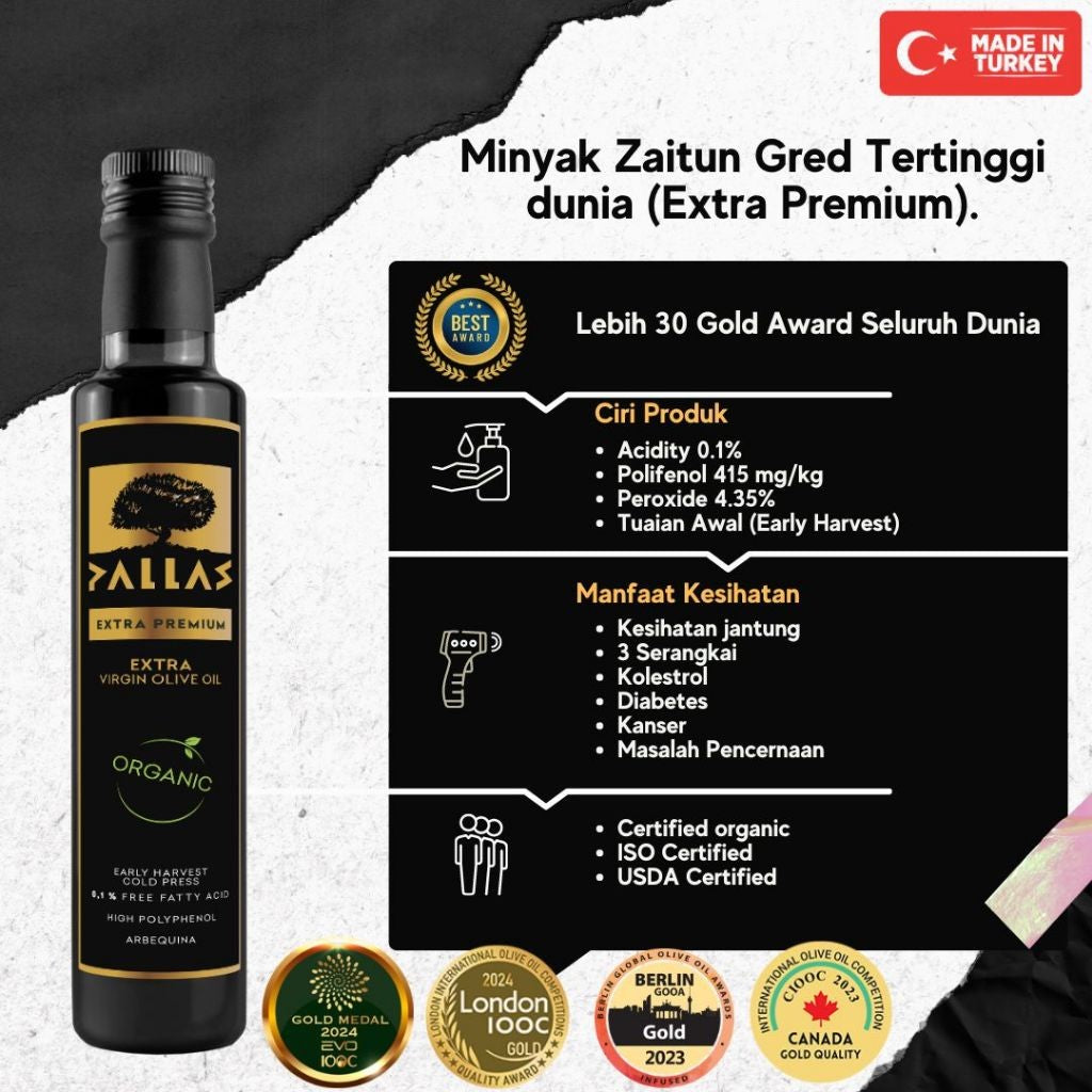 [DR NORMAN] [PALLAS] Extra Premium Organic Extra Virgin Olive Oil Arbequina