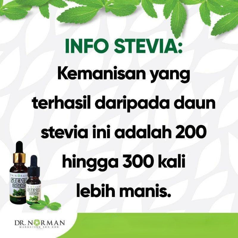 [DR NORMAN] STEVIA LIQUID NO SUGAR SWEETENER / PEMANIS ASLI SEMULAJADI STEVIA DROP TANPA KALORI