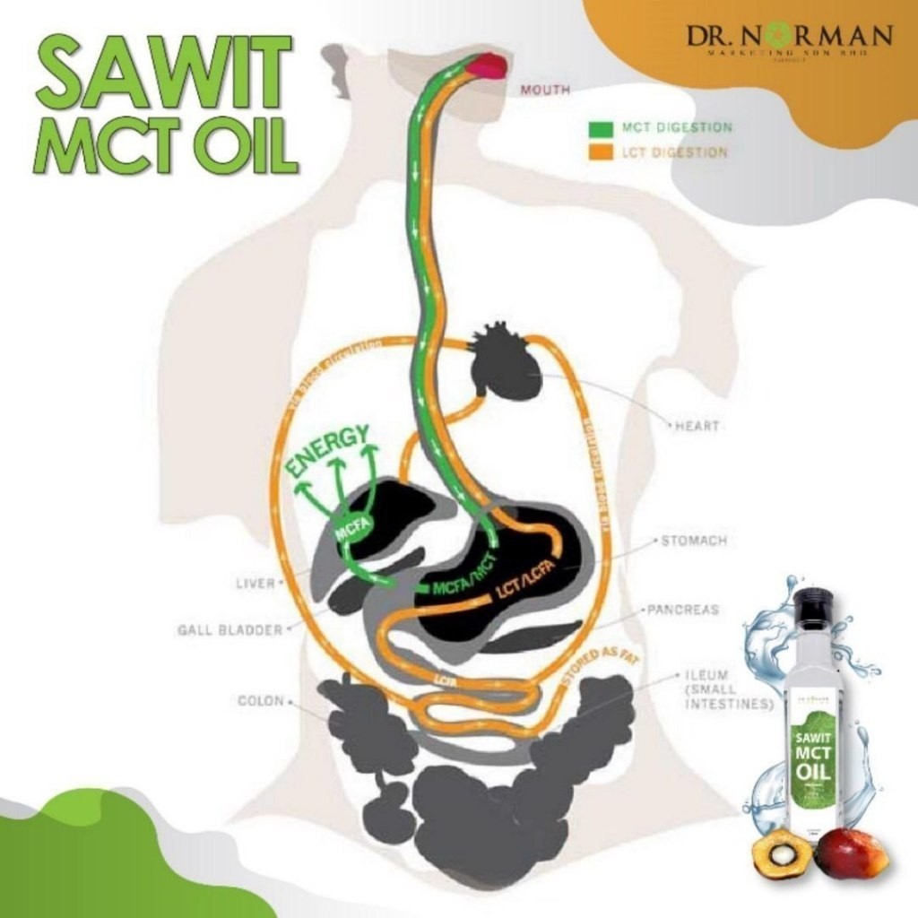[DR NORMAN] SAWIT MCT OIL REPALMO 250ML BRAIN & ENERGY BOOSTER RICH IN MCT C8 & C10
