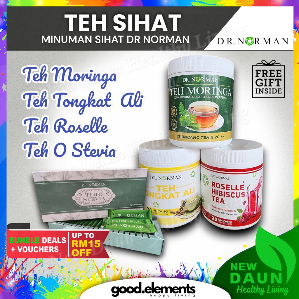 [DR NORMAN] TEH MORINGA, TEH TONGKAT ALI & TEH ROSELLE HERBA TEH O STEVIA UNTUK KESIHATAN