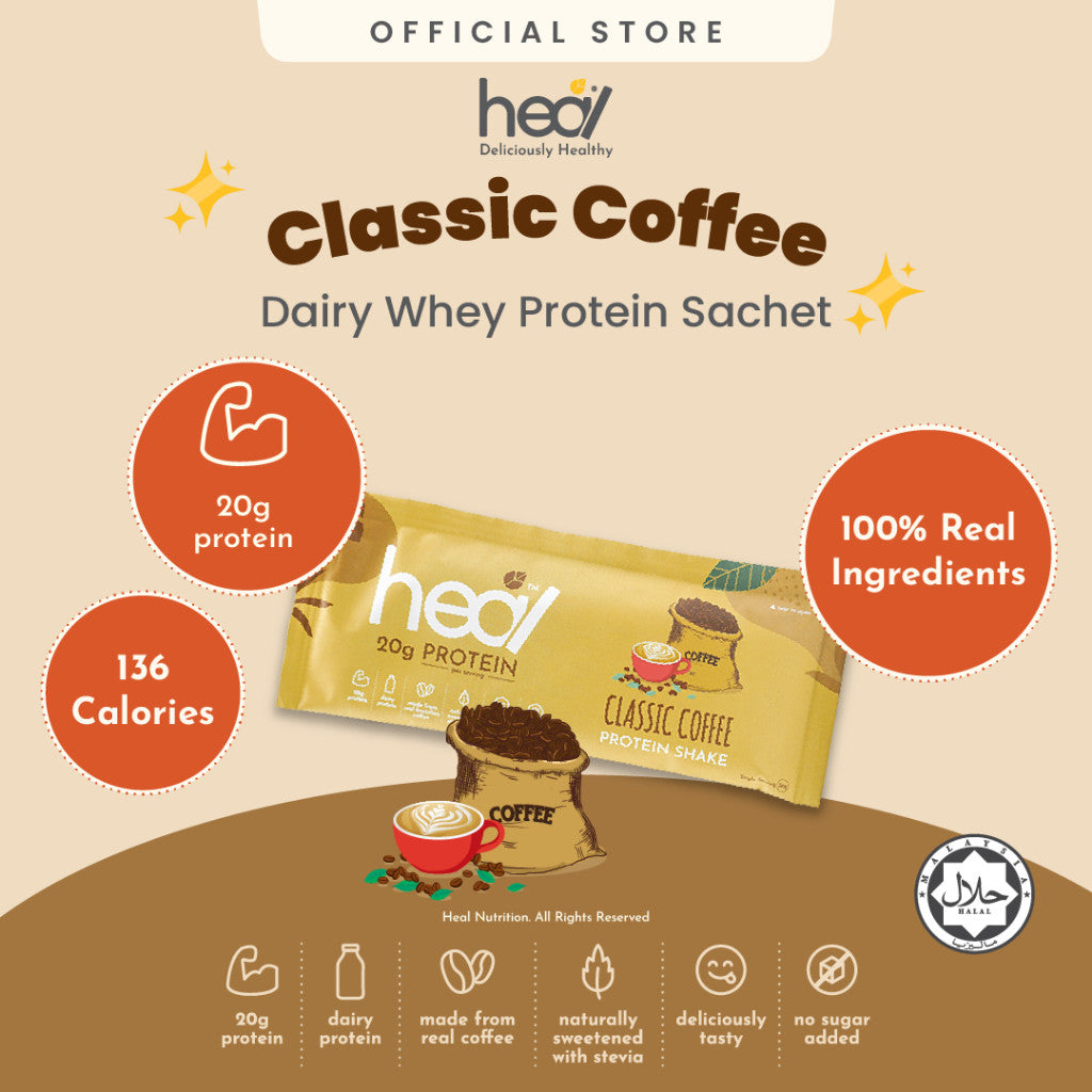 [HEAL] PROTEIN SHAKE SACHET Powder Pack Whey Protein/Pea Protein/Plant Based Vegan Protein Shake