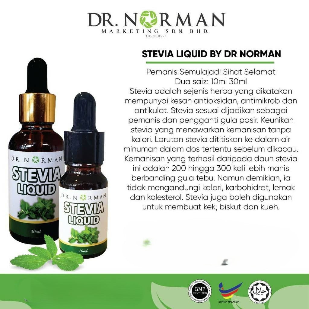 [DR NORMAN] STEVIA LIQUID NO SUGAR SWEETENER / PEMANIS ASLI SEMULAJADI STEVIA DROP TANPA KALORI