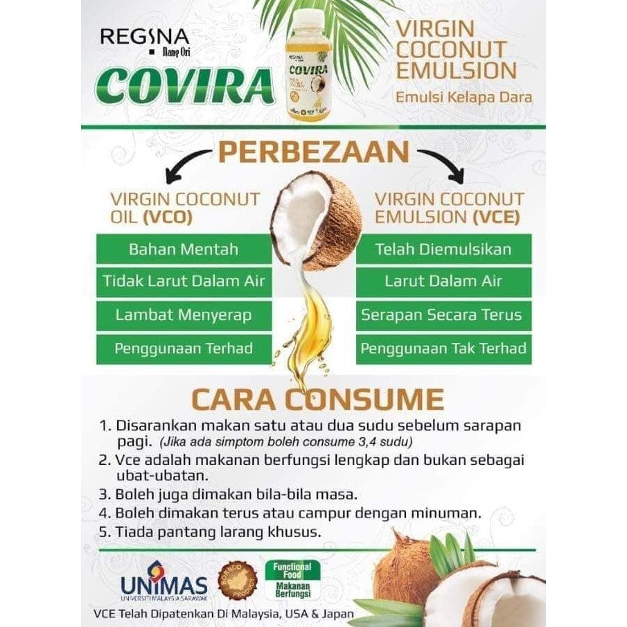 [DR NORMAN] NEOLAUREEN/ MONOLAURIN/ VIRGIN COCONUT EMULSION VCE NATURAL ANTIBIOTIC ENERGY BOOSTER 60ml