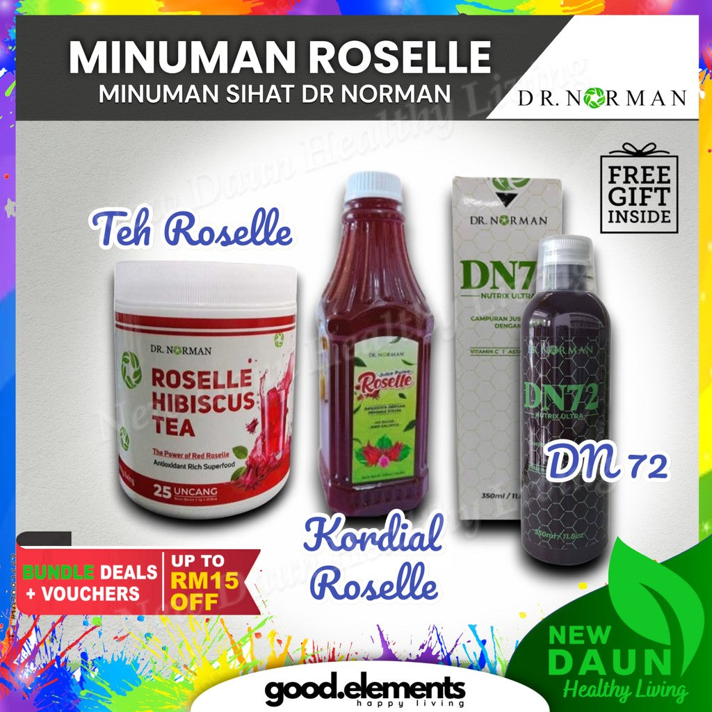 [DR NORMAN] MINUMAN KESIHATAN ROSELLE Teh Roselle Jus Puree Kordial DN72 Anti oksida