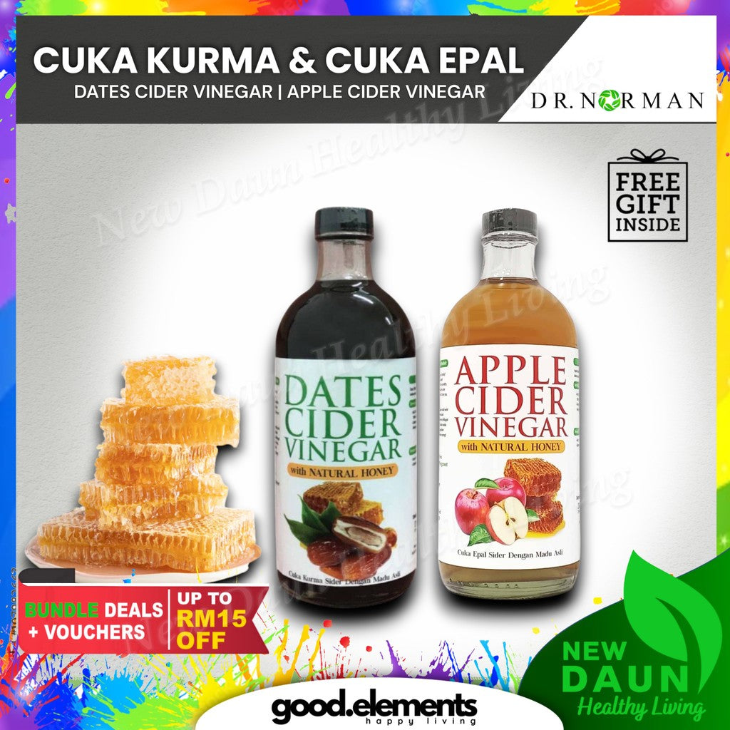 [DR NORMAN] CUKA KURMA MADU (DATES VINEGAR) | CUKA EPAL (APPLE CIDER VINEGAR) WITH NATURAL HONEY