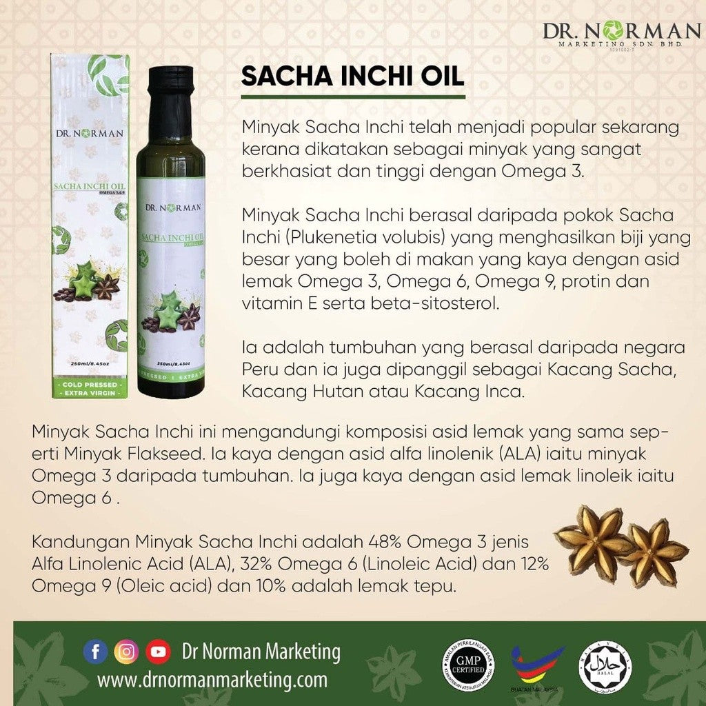 [DR NORMAN] MINYAK SACHA INCI / SACHA INCHI OIL ORIGINAL OMEGA 3 6 9