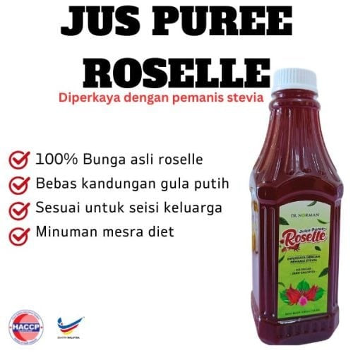 [DR NORMAN] MINUMAN KESIHATAN ROSELLE Teh Roselle Jus Puree Kordial DN72 Anti oksida