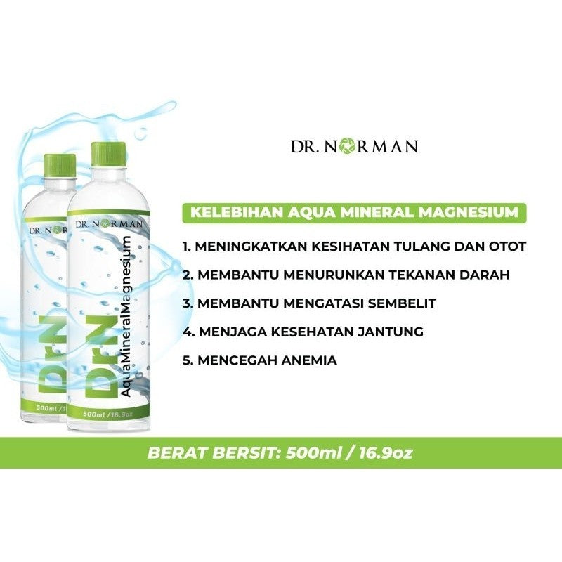 [DR NORMAN] Aqua Mineral Magnesium Air Minuman Bernutrisi (Ca + Mg) 500ml