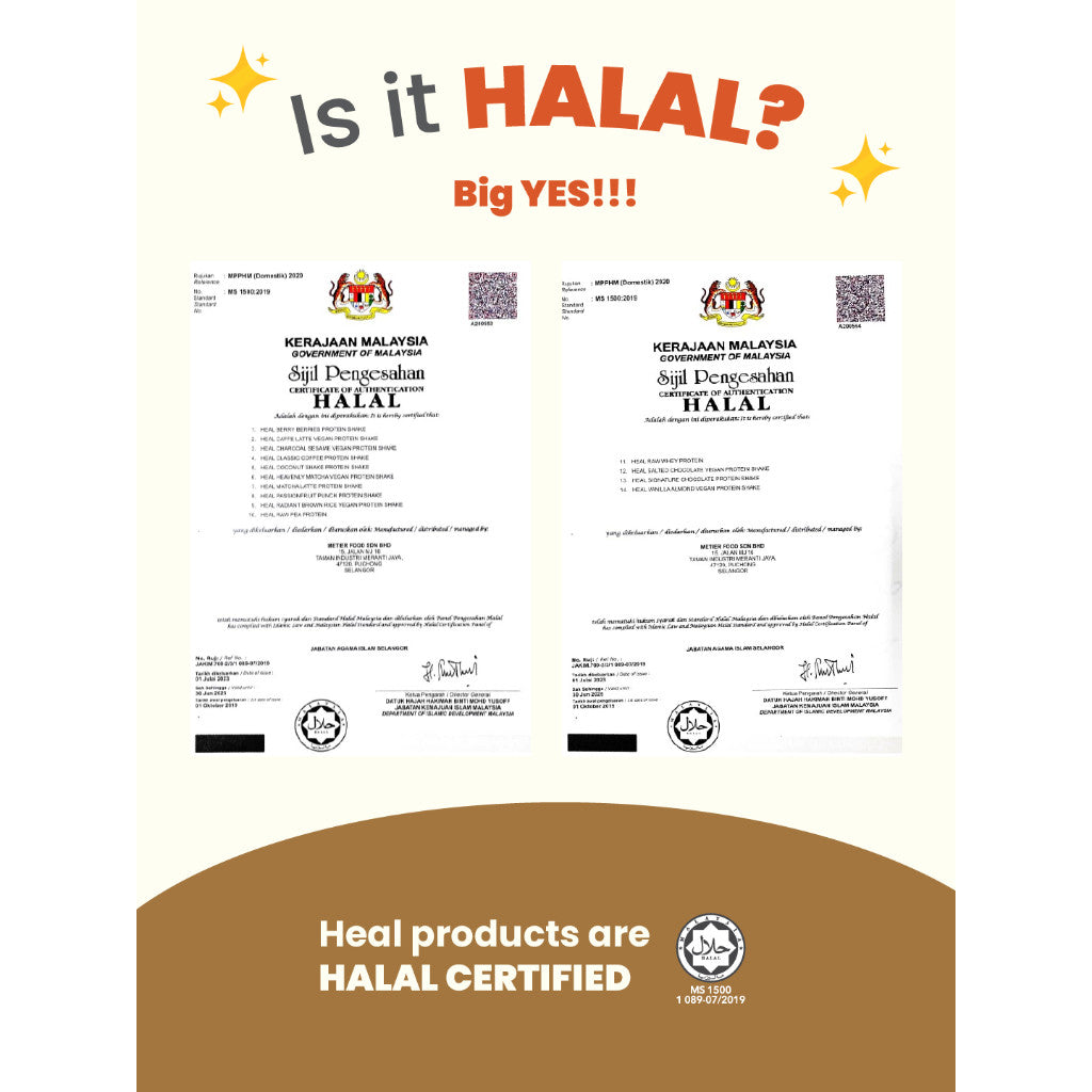 [HEAL] PROTEIN SHAKE POUCH Powder Pack Whey Protein/Pea Protein/Plant Based Vegan Protein Shake