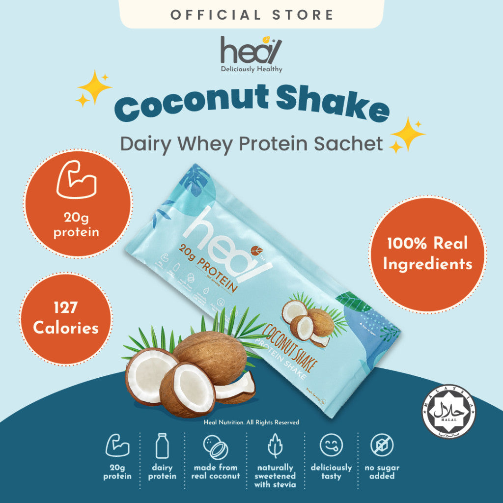 [HEAL] PROTEIN SHAKE SACHET Powder Pack Whey Protein/Pea Protein/Plant Based Vegan Protein Shake