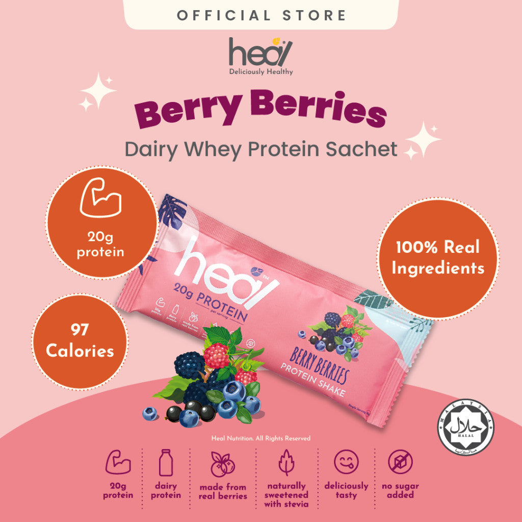 [HEAL] PROTEIN SHAKE SACHET Powder Pack Whey Protein/Pea Protein/Plant Based Vegan Protein Shake
