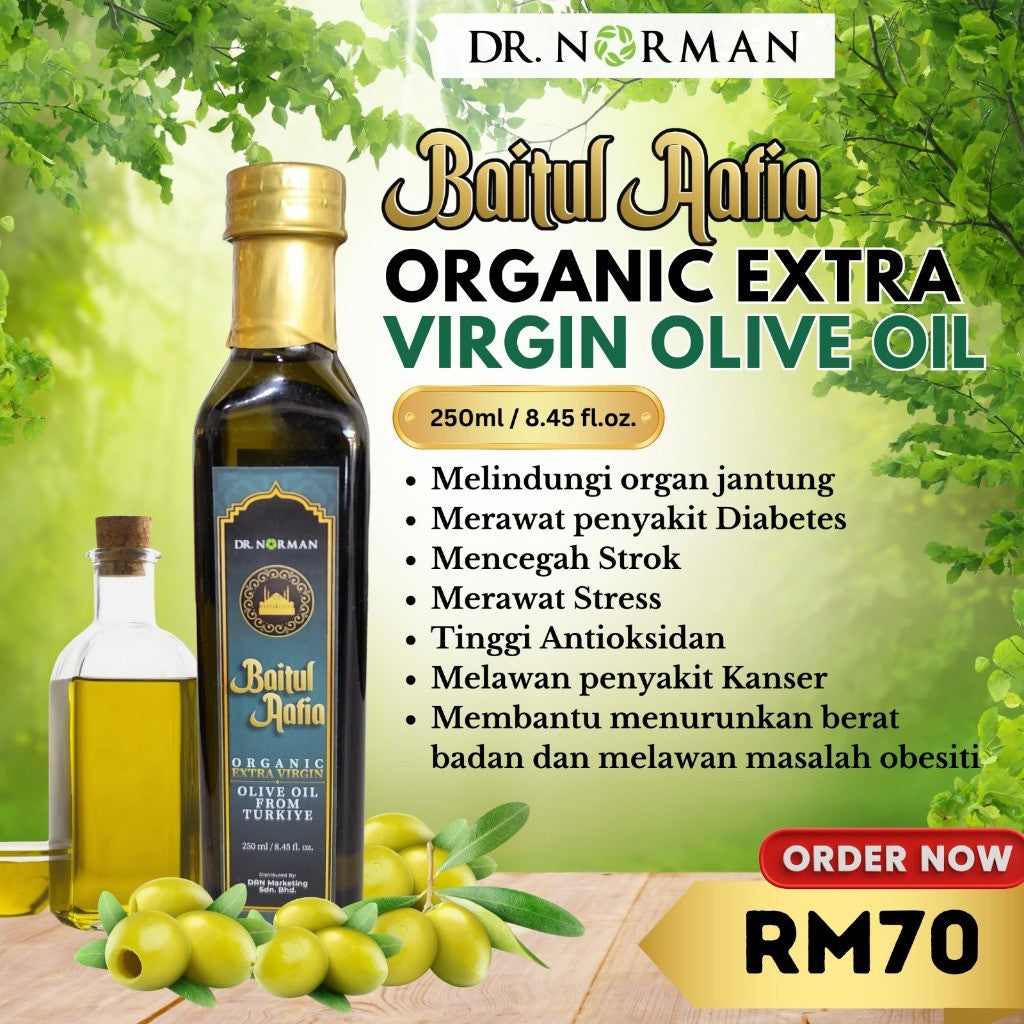 [DR NORMAN] [BAITUL AAFIA] Minyak Zaitun Organik Extra Virgin Olive Oil Original Palestine