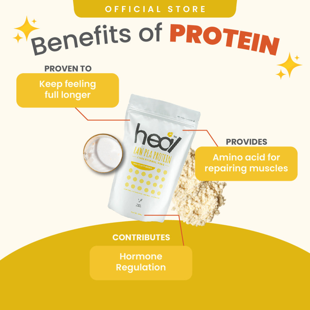 [HEAL] Raw Pea Protein Isolate Unflavored Vegan Plant Based Shake (15 Servings) RAW PROTEIN