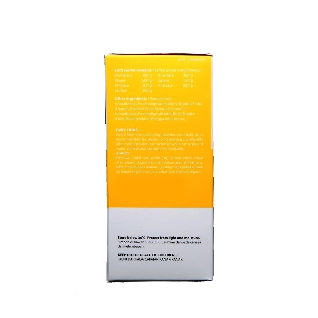 [NHF] - DR NORMAN Biozyme Powder Mixed Fruit Flavor Help Digestion Issue(3g) 30 Sachet Halal