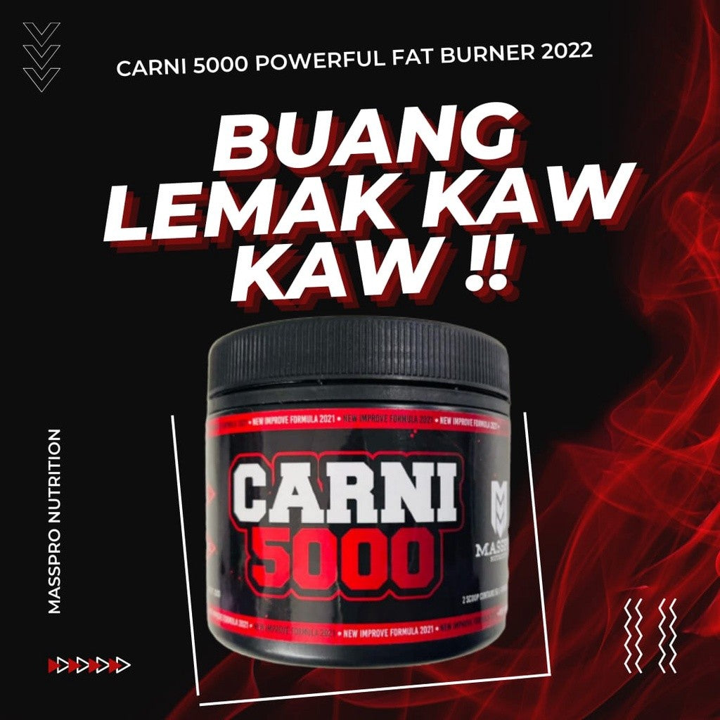 MASSPRO L-CARNITINE CARNI 5000 POWERED FAT BURNING 30 SERVING 60 SCOOP- Slimming Lipo 6 Hydroxycut Weight Loss