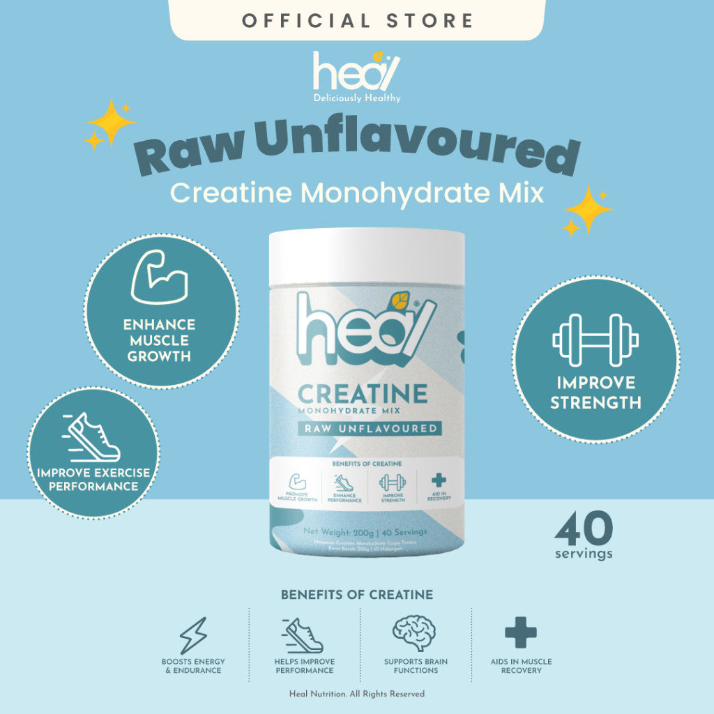 [HEAL] CREATINE MONOHYDRATE Powder for Muscle Growth/ Recovery - Yuzu/ Apple/ Unflavored/ Salty Lychee
