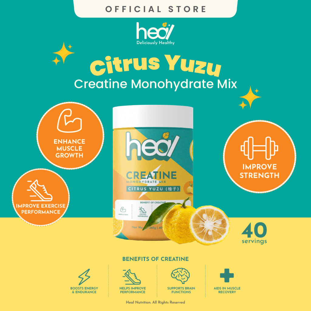 [HEAL] CREATINE MONOHYDRATE Powder for Muscle Growth/ Recovery - Yuzu/ Apple/ Unflavored/ Salty Lychee