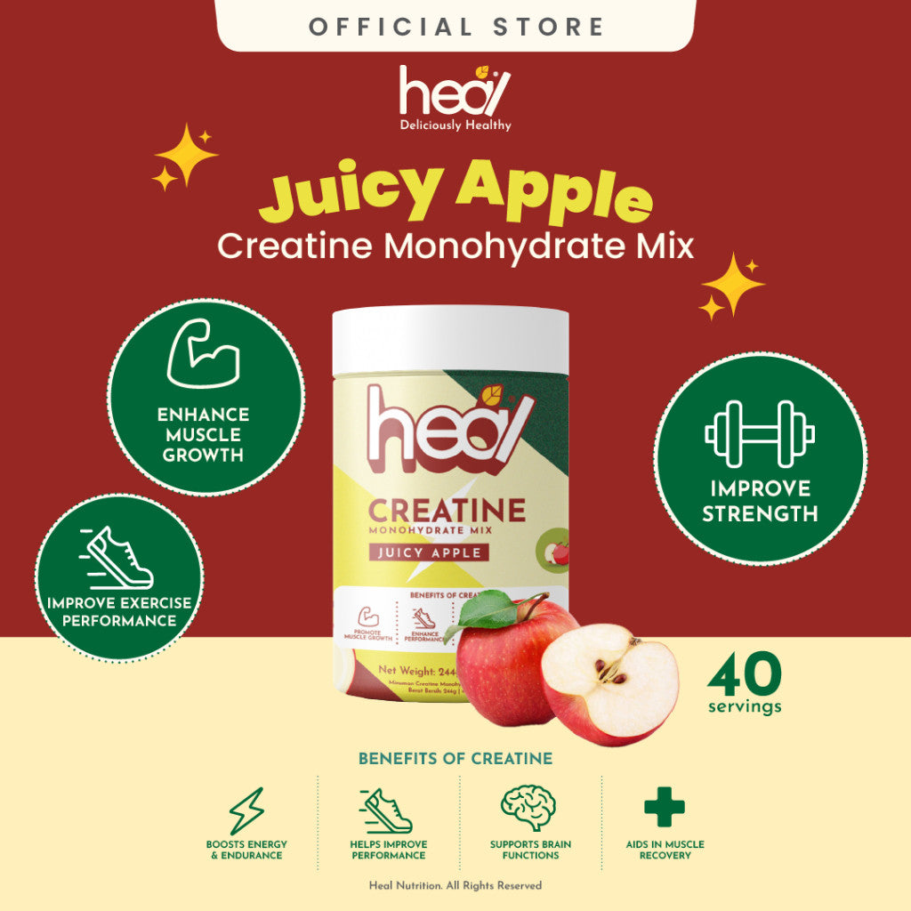 [HEAL] CREATINE MONOHYDRATE Powder for Muscle Growth/ Recovery - Yuzu/ Apple/ Unflavored/ Salty Lychee