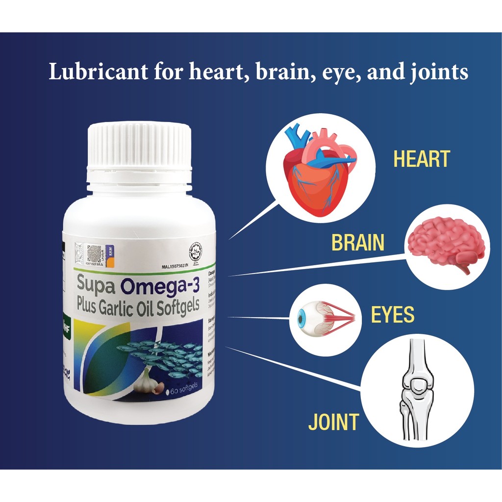 [NHF] - DR NORMAN Supa Omega 3 Plus Garlic Oil (60 Softgels) | Supa Omega 3 Plus Minyak Bawang Putih