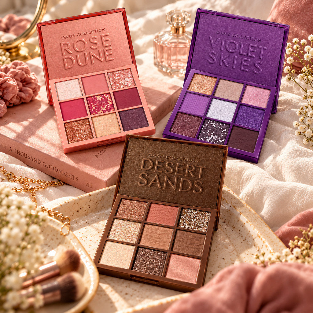 FARMASI Oasis Collection Eyeshadow Palette 8.1g | Rose Dune / Violet Skies | 9 Shades