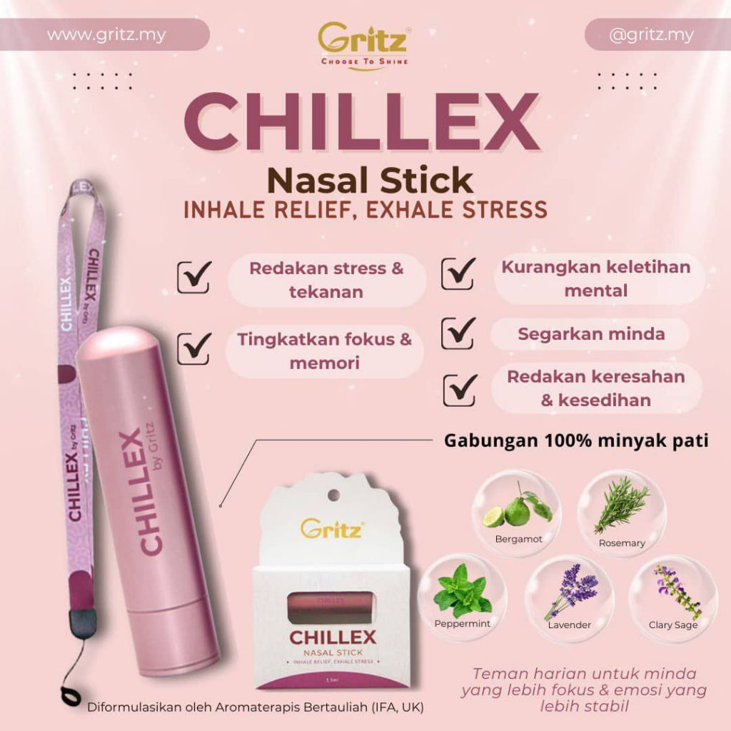 [GRITZ] CHILLEX - Nasal Stick Stress Relief, Anxiety Calming, Focus | Aromatherapy Inhaler