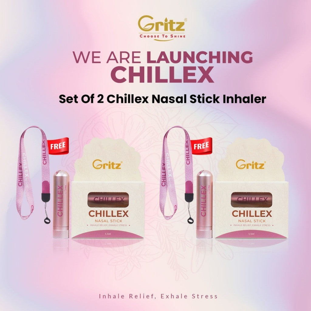 [GRITZ] CHILLEX - Nasal Stick Stress Relief, Anxiety Calming, Focus | Aromatherapy Inhaler